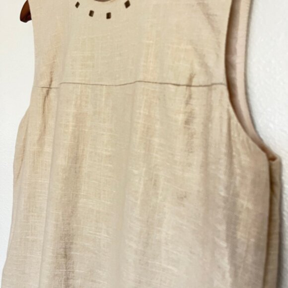 Cynthia Rowley Linen and Cotton Blend Maxi Dress Stud Detail Classy Career Sz14 - Picture 2 of 10